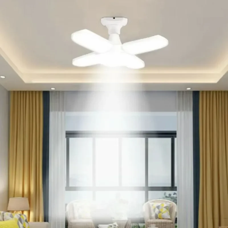 Led Light Bulb Folding Light Four Blades Ceiling Fan Lamp for Bedroom Living Room Household New Design Morphing Light