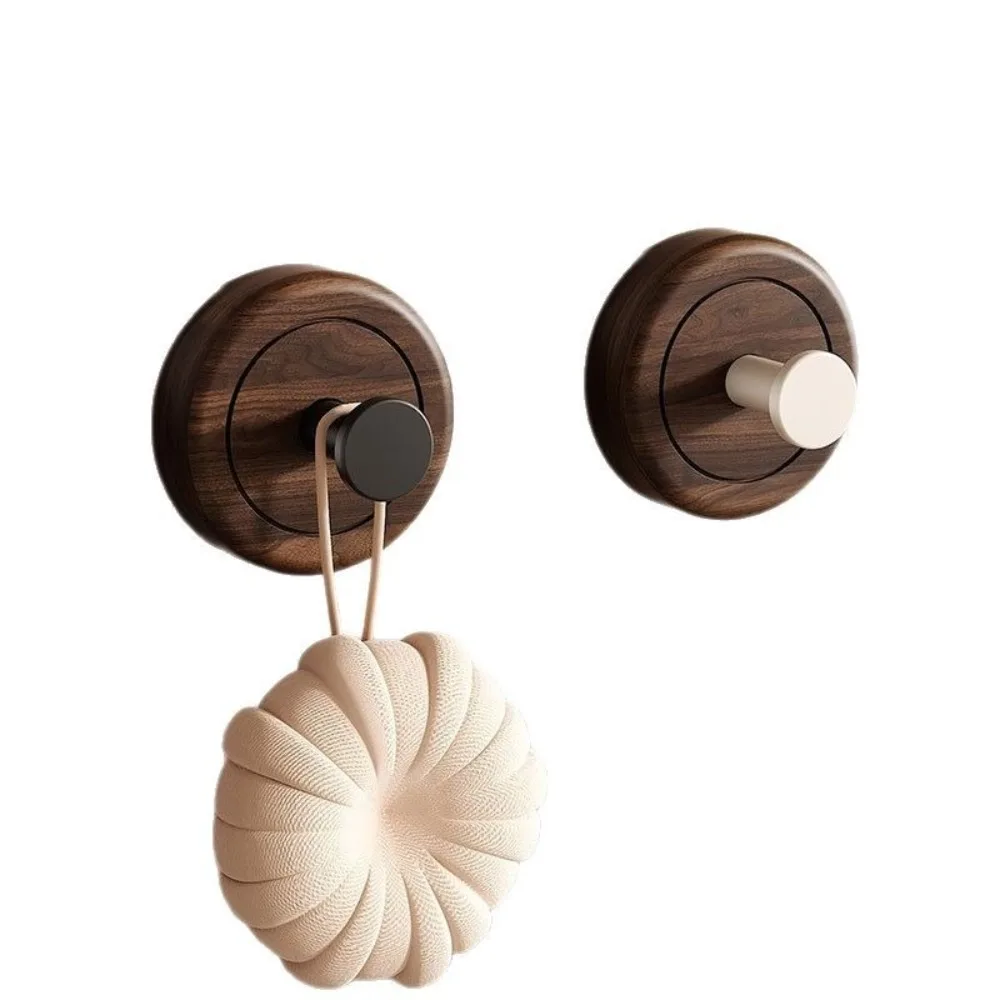 New Self-adhesive Hook Walnut 6cm Wall Hook No Punching Coat Storage Rack Kitchen