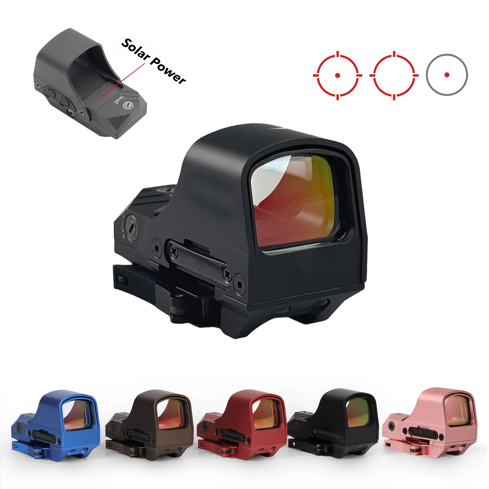 510C Open Reflex Sight Multi-Reticle 2 MOA Dot/65 MOA Circle, Solar Shake-Awake Function