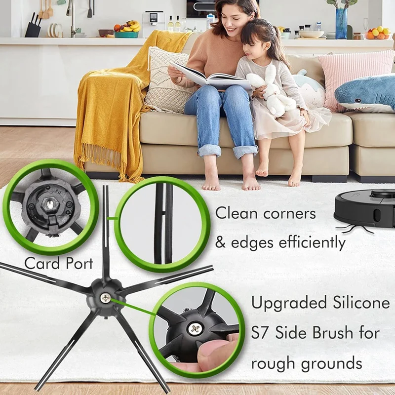 For Roborock S7 S7+ S7 Maxv, S7 Maxv Plus T7S T7 Plus T7S Plus Robot Vacuum Accessories Kit Brush Filter Mops