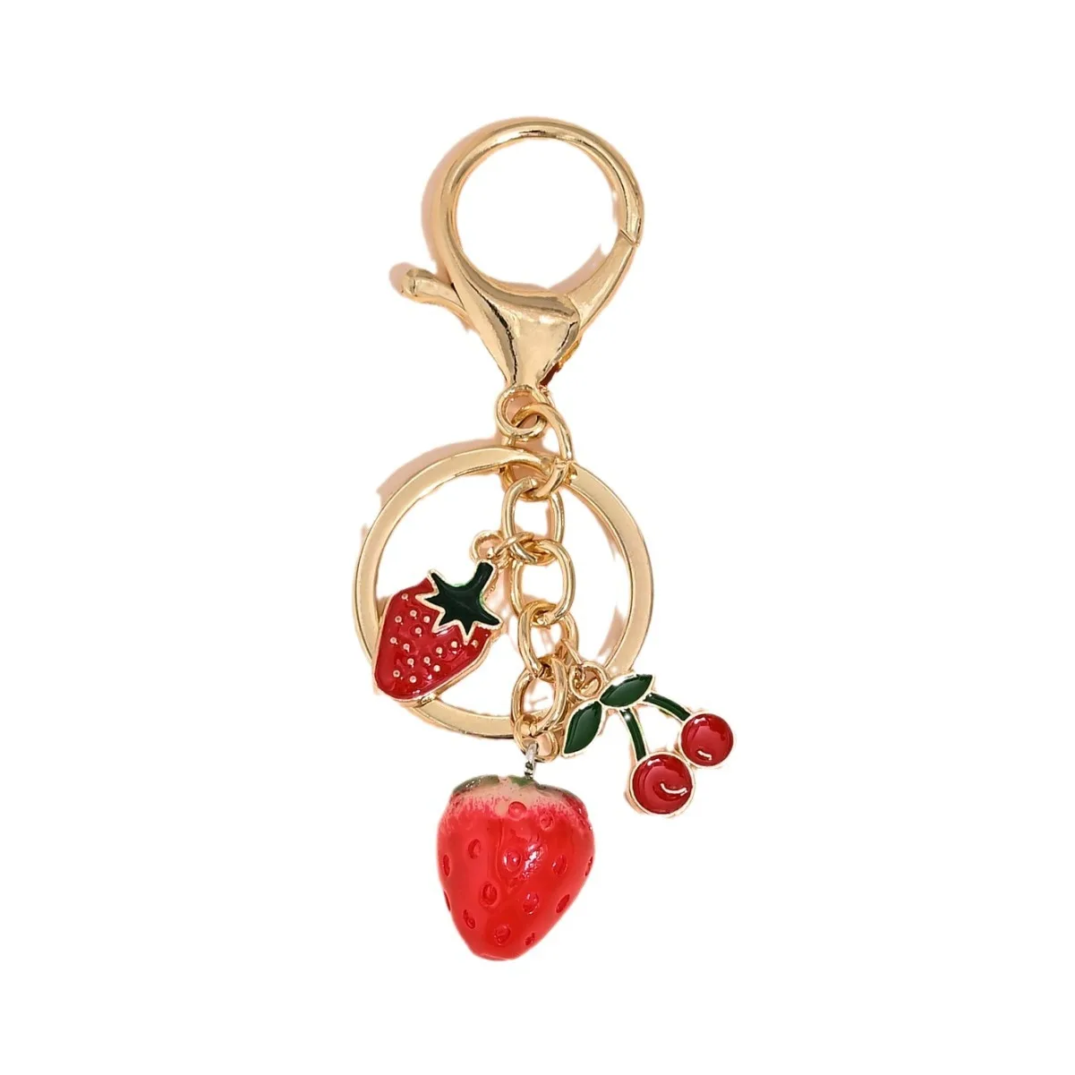 10pcs/set Lovely Keychain Simulated Fruit Keyring Pendants for Women Girls Handbag Decor Charm DIY Jewelry Gifts