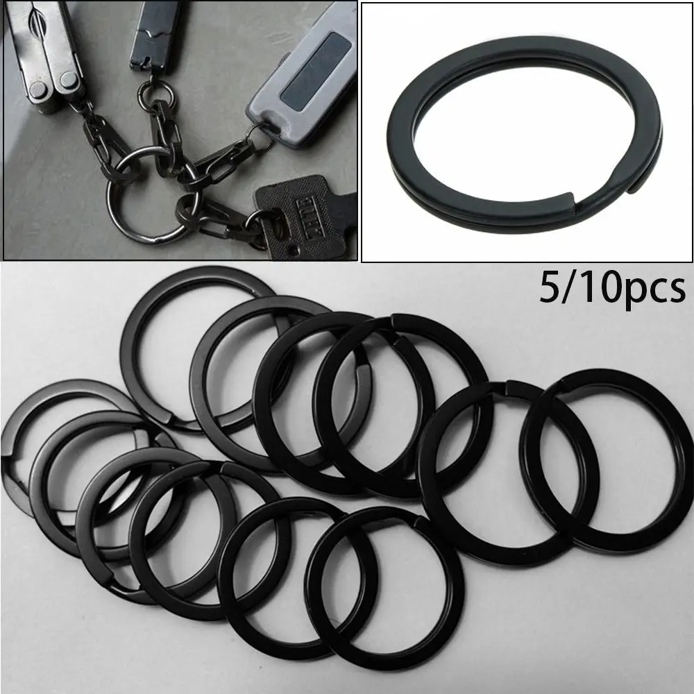 5/10pcs Metal Black Outdoor Tools Stainless Steel EDC Keychain Keys Ring Carabiner Keyring Connectors