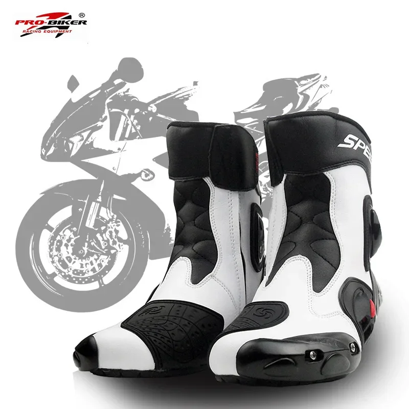 

Pro-biker speed Biker Motorcycle Racing Shoes Leather Motorcycles Boots Riding motorbike motocross off-road Men Women moto Boots