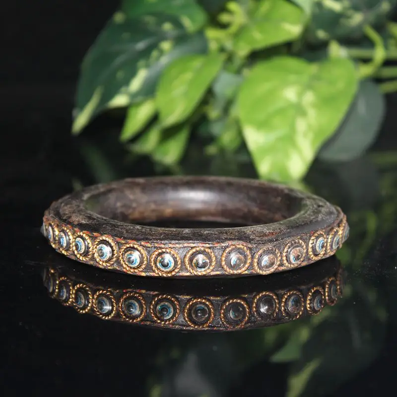 

Антикварный браслет из драгоценных камней, старая кровь, янтарь, инкрустация, ретро-мода, универсальный стиль