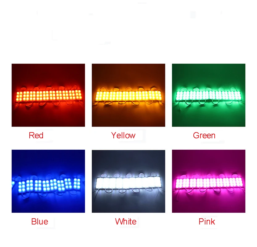 100szt High Power 6w 3w LED Side Module Light Injection Len IP67 12V Outdoor Yellow Pink Warm White Letter Sign Car Truck Side