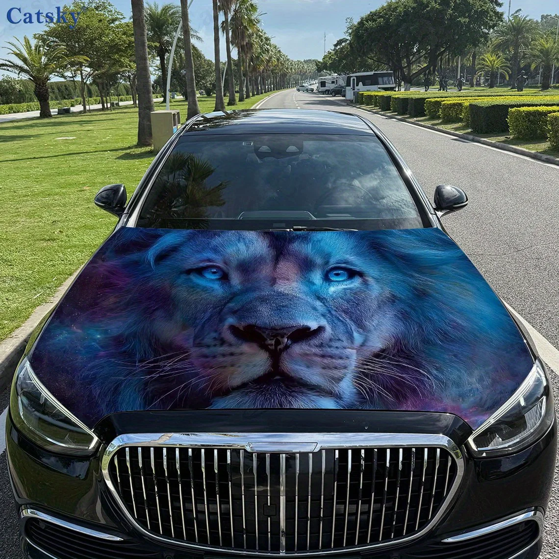 

Lion Animal Pattern Car Hood Film Self-adhesive Sticker Waterproof And Scratch Resistant, Suitable For Most Vehicles, Decoration