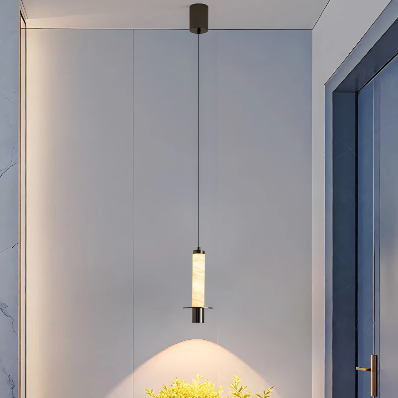 

Italian Minimalist Nature Marble LED Pendant Light Modern High End Singe Head Chandelier Bedroom Restaurant Aisle Entrance Lamps