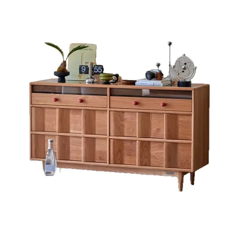 

Solid wood six-chest cabinet Robot storage cabinet Bedroom bedside cabinet Cherry wood dining side Jewelry storage locker