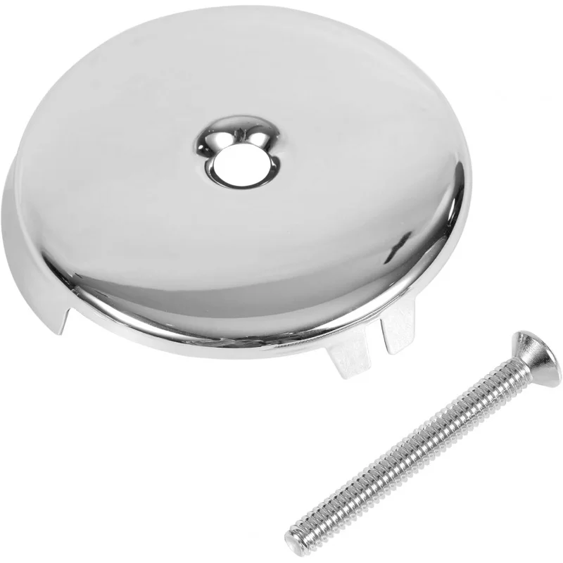 3-1/8 غطاء تصريف من الفولاذ المقاوم للصدأ بفتحة واحدة مع برغي، غطاء تصريف حوض الاستحمام، لوحة تصريف الحمام، كوف تصريف حوض الاستحمام العالمي (فضي) #1