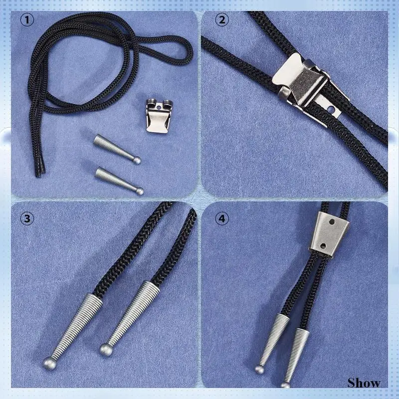 

ABP-Tie Accessory Kit Round Slide Textured Tip Black Tip Wire Alloy Replacement End Cap Wire Forbolo Tie Making A