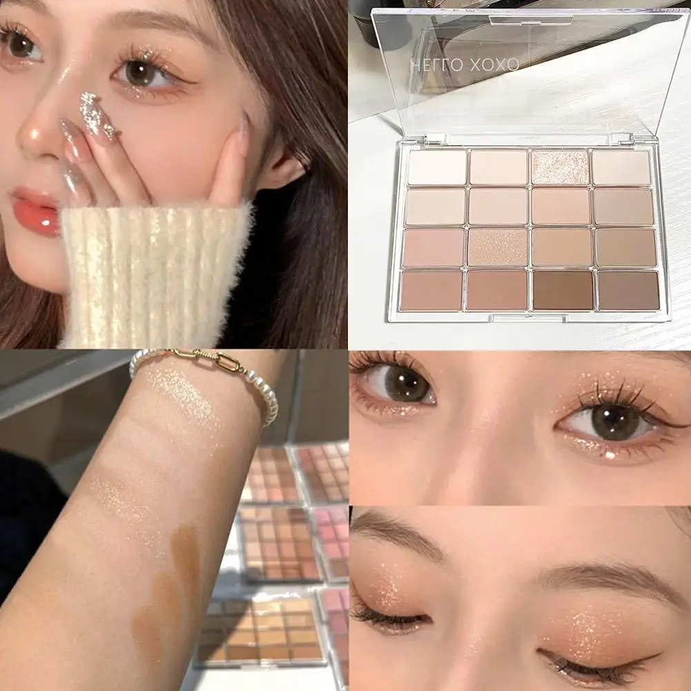 Paleta cieni do powiek koreańska, niski poziom nasycenia, 16 kolorów, wysoki poziom matowości, naturalny wygląd, różowe, ziemiańskie, konturowanie B9K2