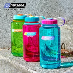 Nalgene Wide Mouth Water Bottle Large Capacity 1000ml Tritan Sports Cup Leakproof for Camping Hiking Gym Outdoor Durable Safe