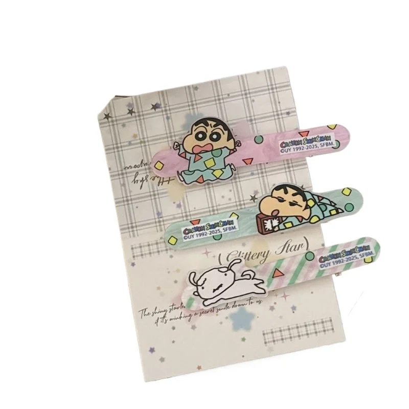 New Crayon Shin-chan One-word Clip Colorful Cute Fashionable Fun and Creative Bangs Traceless Hair Clip Jewelry Gift for Friends view 6