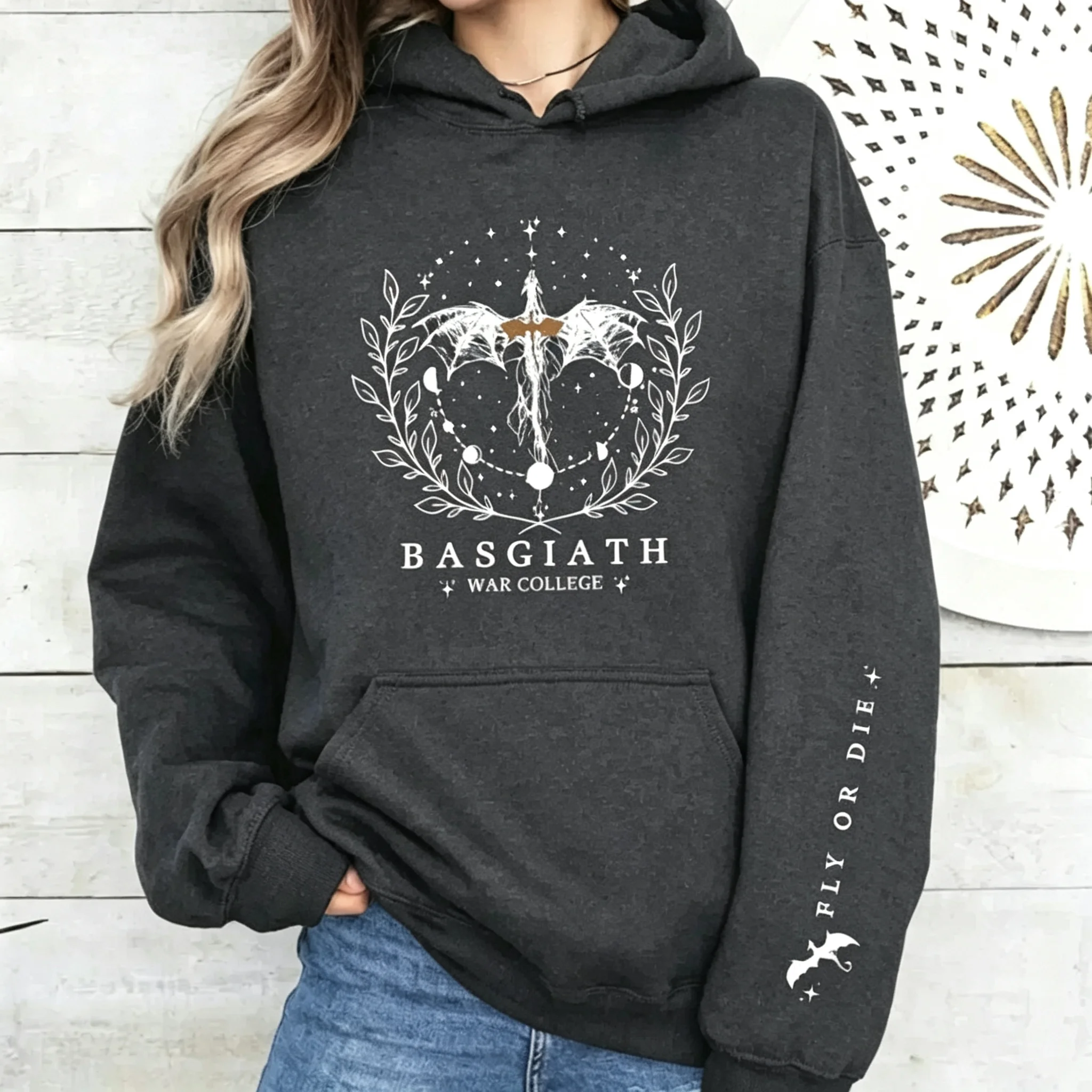 Damen-Hoodie für Herbst/Winter, Fourth Wing Sweatshirt, Basgiath War College Dragon Knight Hoodie, Fantasy-Geschenk, Unisex-Pullover-Hoodie – Detail 8
