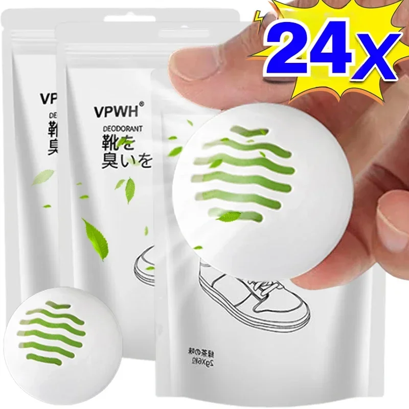 24/6Pcs Shoes Deodorant Balls Freshener Shoes Tea Fragrance Essential Foot Care Everyday Footwear Scent Shoe Closet Fresh Ball