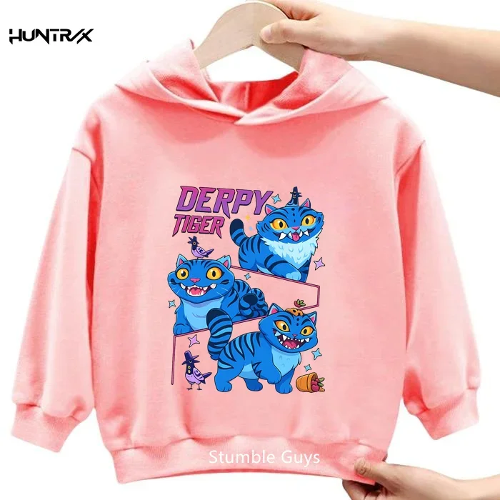

2025 Fashion Kpop Inspired Hooded Sweatshirt With Fun Cartoon Anime Prints, Unisex 3-14Y Ideal For Kids' Casual Occasions​