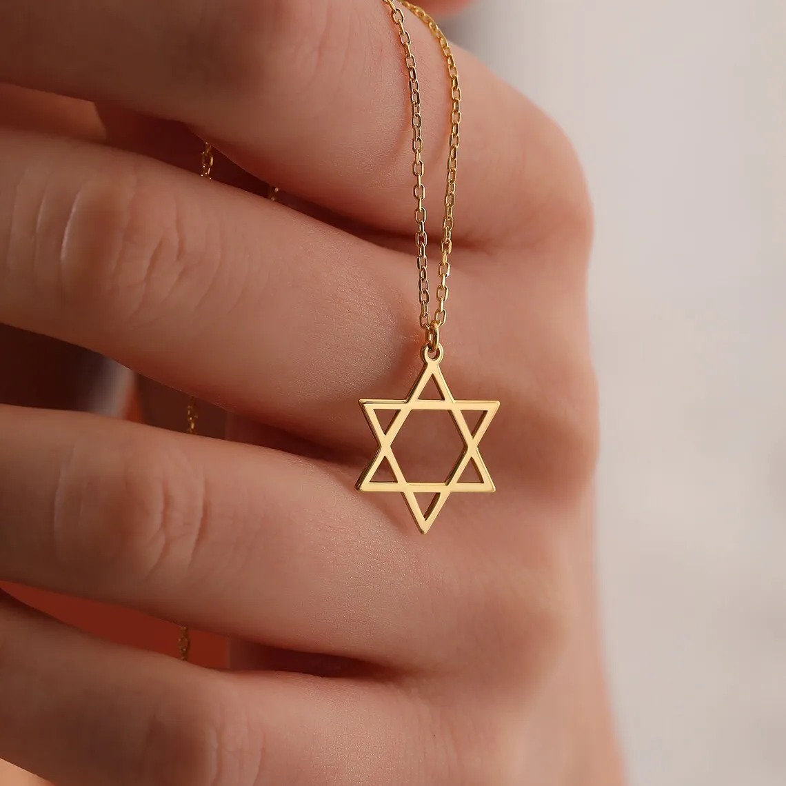 Trendy Star of David Pendant Necklace for Women Stainless Steel Jewish Symbols Necklace Men\'s Religious Amulet Jewelry Gifts