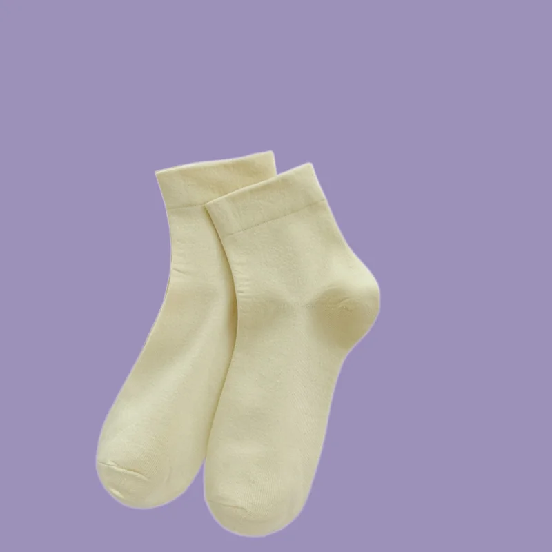 

2/5 Pairs 2024 New Summer Solid Color Boneless Short Tube Confinement Socks Mid-tube White Pure Cotton Women's Socks