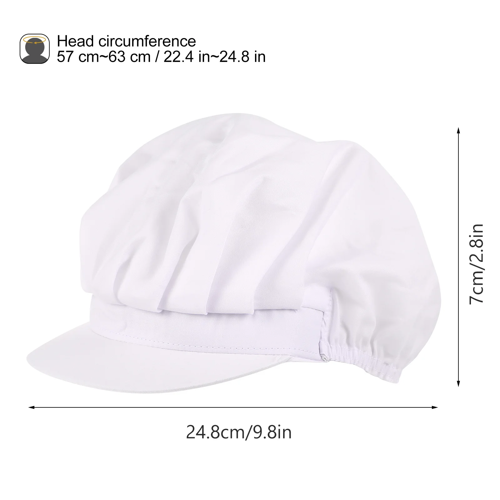 Unisex Elastic Breathable Chef Cooking Hat Work Cap Adjustable Dust Workwear Kitchen Cap Comfortable Washable Reusable