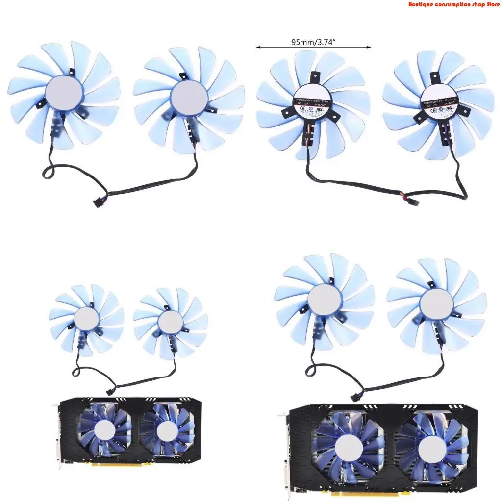 L9NA GPU Fan For XFX RX 580 RX590 HIS RX580 IceQ RX570 Graphics Card Cooling Fan