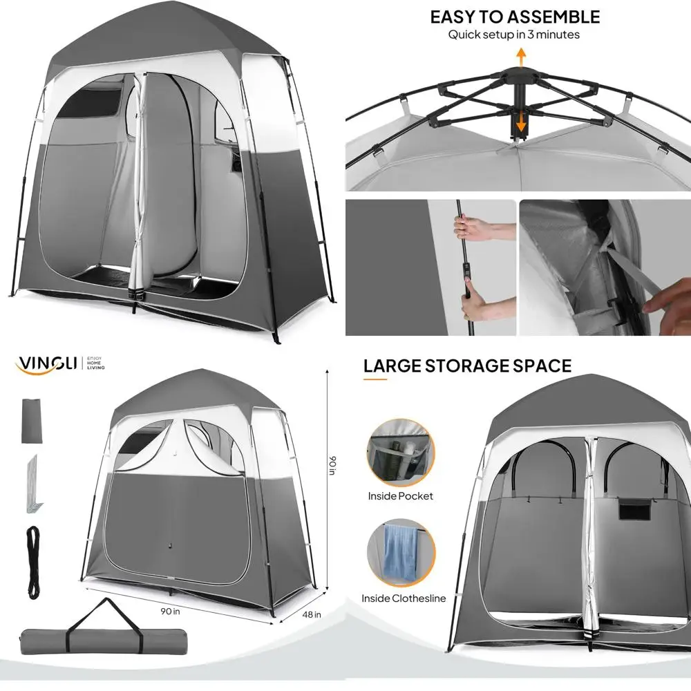 콜맨 충전식 캠핑 텐트 4-6인용 에어플로우, LED 조명, 레인플라이, 텐트 팬 포함