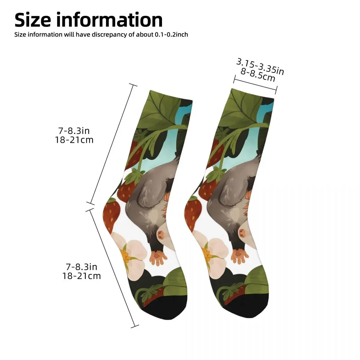 Funny Crazy Sock for Men Katria Hip Hop Harajuku Opossum Cute Animal Happy Quality Pattern Printed Boys Crew Sock Seamless Gift