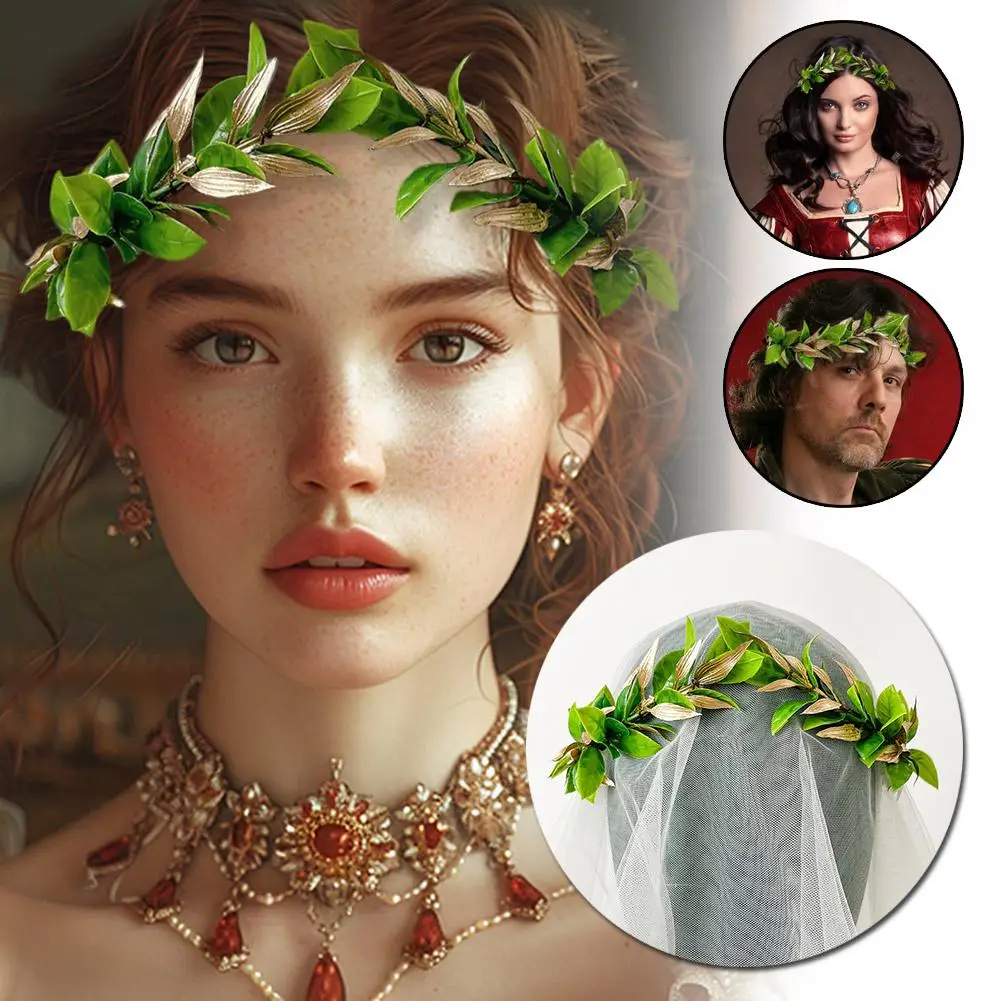 Unisex Laurel Leaf King Headband Crown Greek Elf Headpiece Woodland Cosplay Forest Elven Halloween Fairy Headband Party Cir N3X7