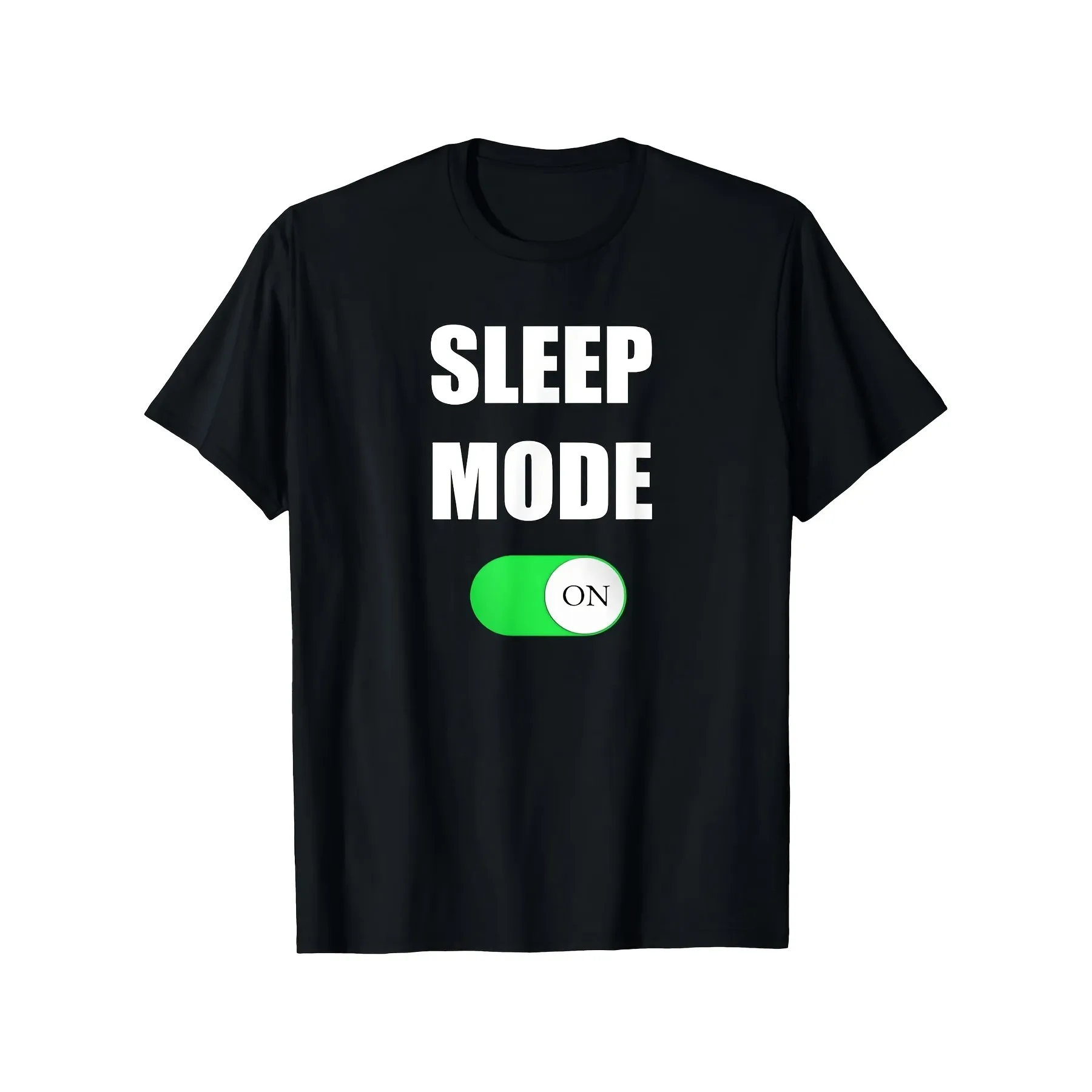

Футболка с забавным принтом "Sleep Mode On", удобная хлопковая футболка с короткими рукавами для повседневной носки для взрослых.