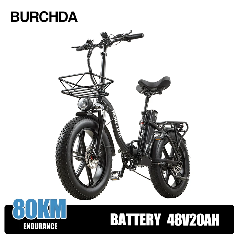 BURCHDA 2026 NIEUWE R8S(V) Opvouwbare Elektrische Stadsfiets 48V20AH Lithium Batterij E-bike 20 Inch 4.0 Vetband E-Bike Elektrische Fiets voor volwassenen