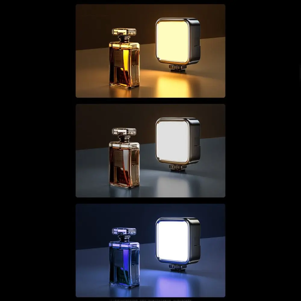 ไฟเซลฟี่พกพาขนาดเล็ก RGB ปรับได้สามสี พร้อมที่หนีบสำหรับถ่ายภาพด้วยมือถือ ใช้ได้ทั้งในบ้านและนอกบ้าน