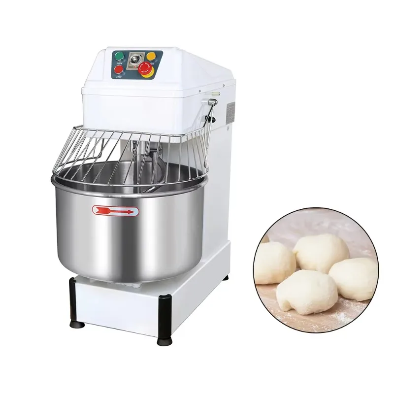 Industrial Electric Double Speed Spiral Mixer 130L Large Capacity Dough Kneading Machine for Bakery Food Service Custom