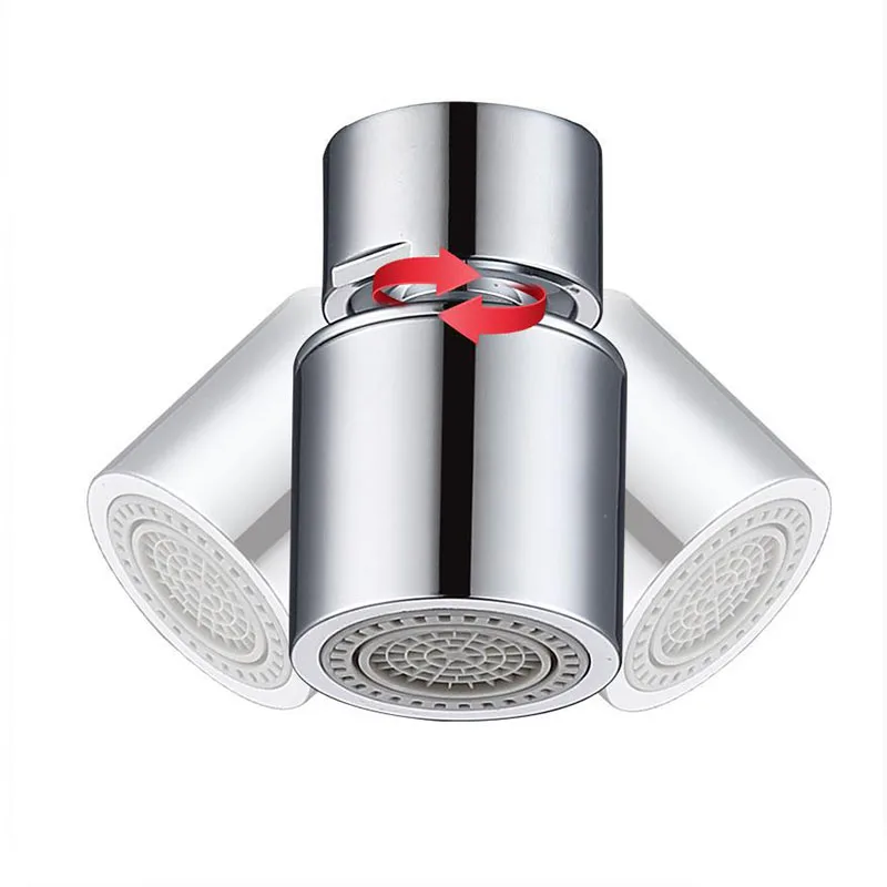 Dual-Function 360° Swivel Kitchen Faucet Aerator with 2-Flow Sprayer Chrome Finish Female Thread for Water Saving And Efficiency