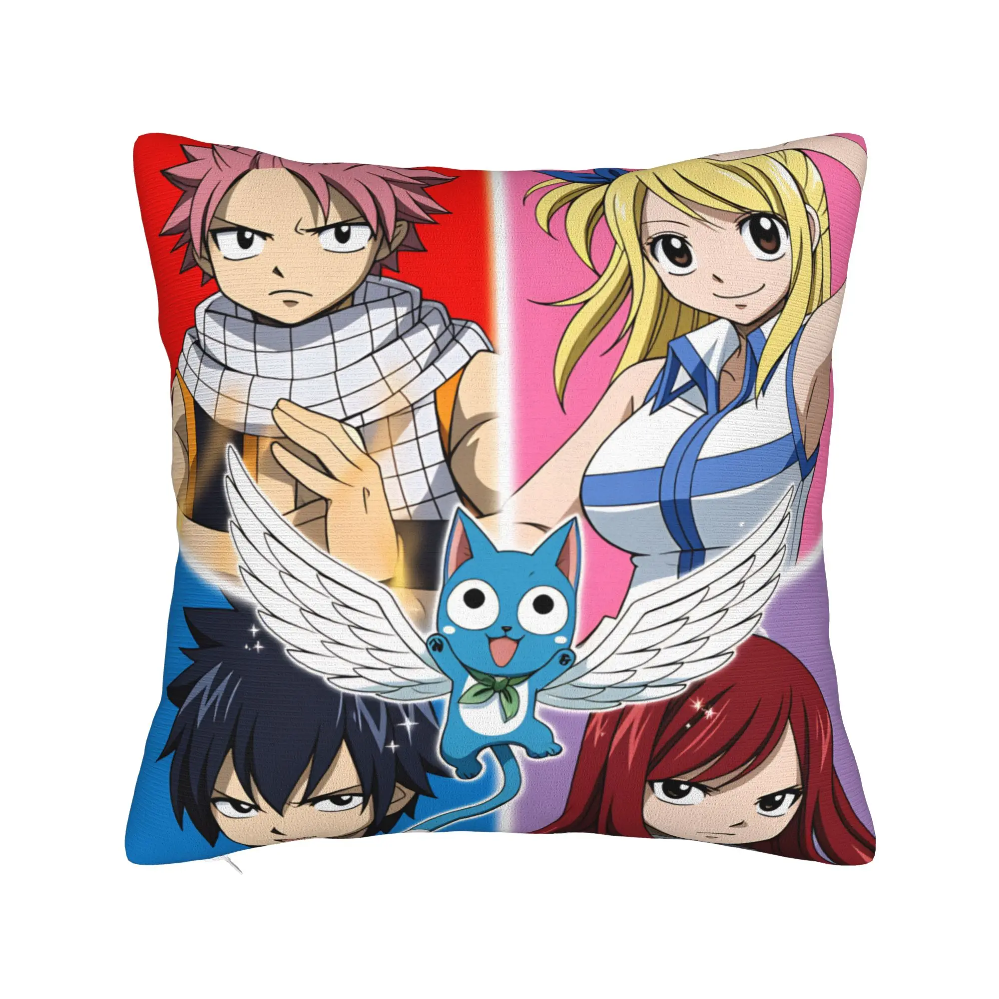 Fairy Tail TV Series Pillowcases Japanese Anime Cute Funny Pillow Case For Sofa Bedroom Home Decor Design Pillow Cover