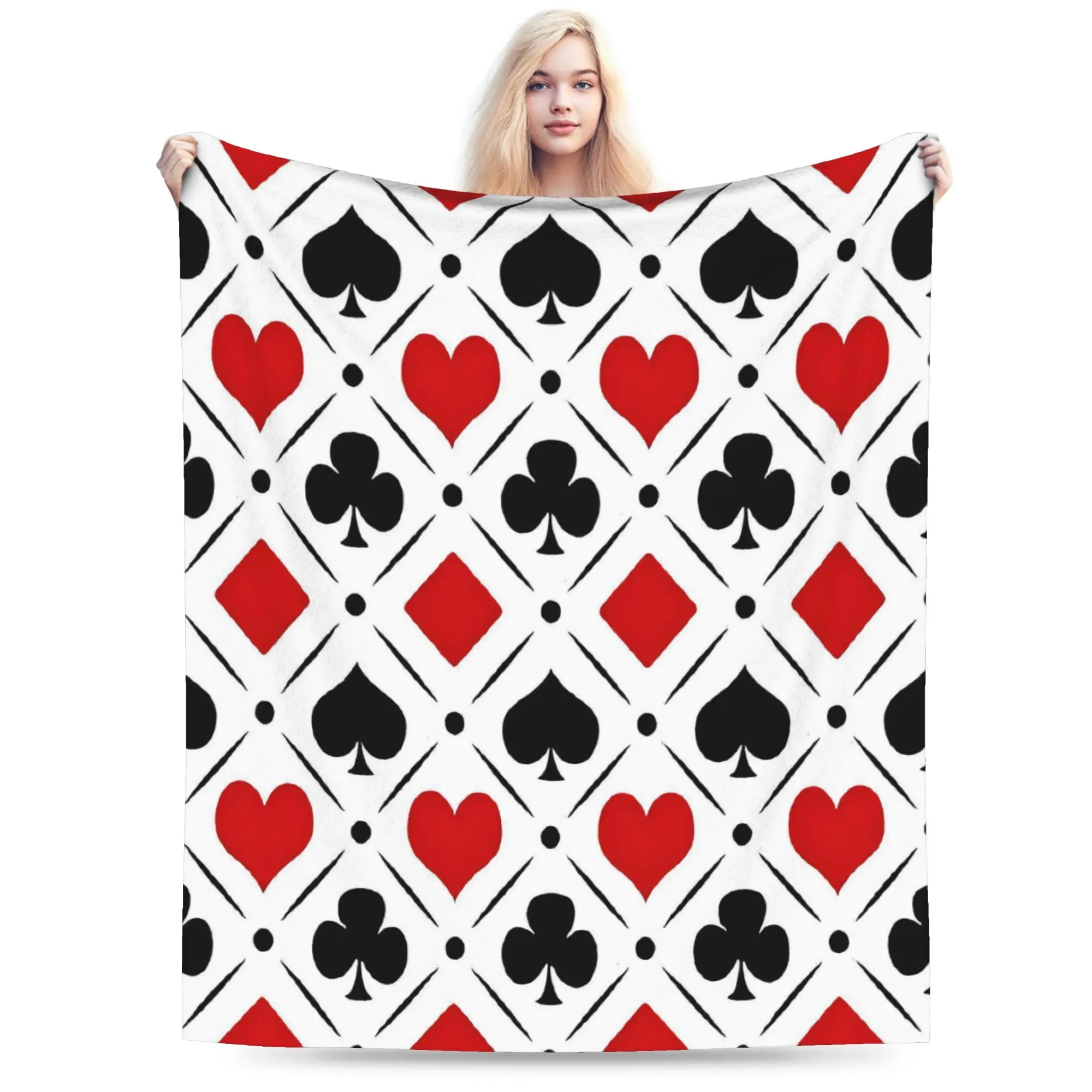 Playing cards suit symbols Blankets Ultra-Soft Fleece Cozy Gifts  Throw Blanket Rug Piece