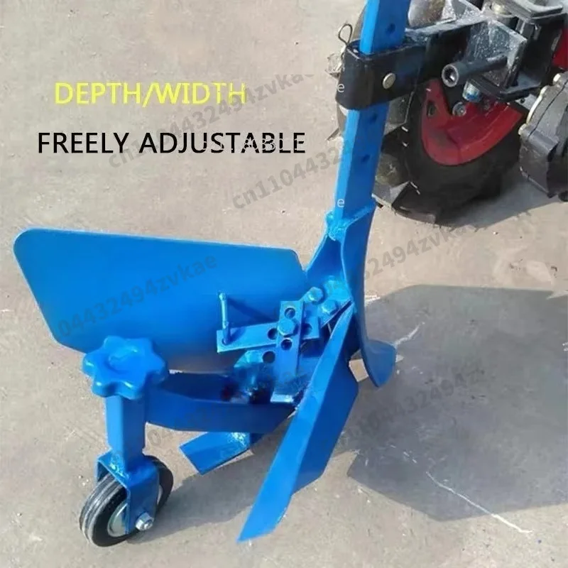 Agricultural Fertilization WorkMini Micro-till Ditching Plow, Adjustable Handheld Ditch Opener for