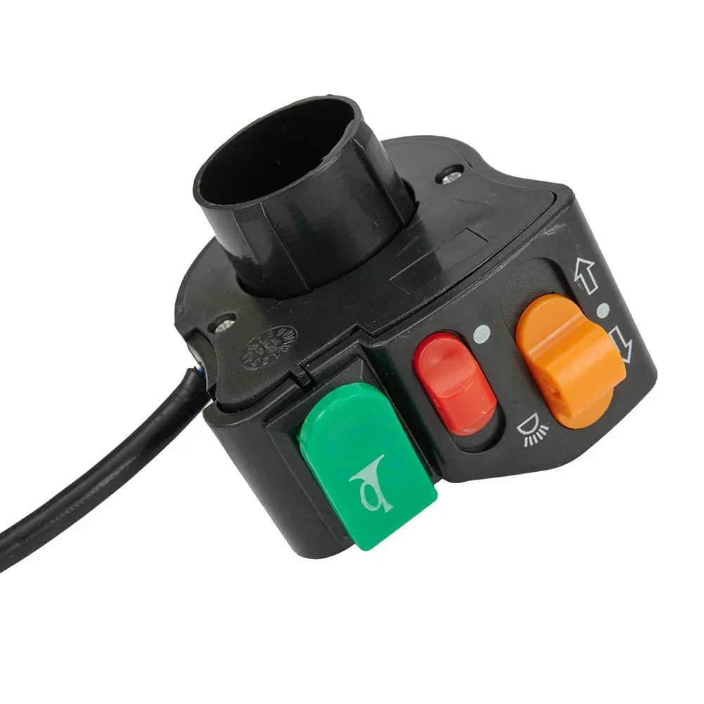 Prático interruptor motocicleta turn signal, chifre de chifre preto, interruptor ON-OFF, 22mm, PC e ABS plástico Scooter, 7 em, 8 em