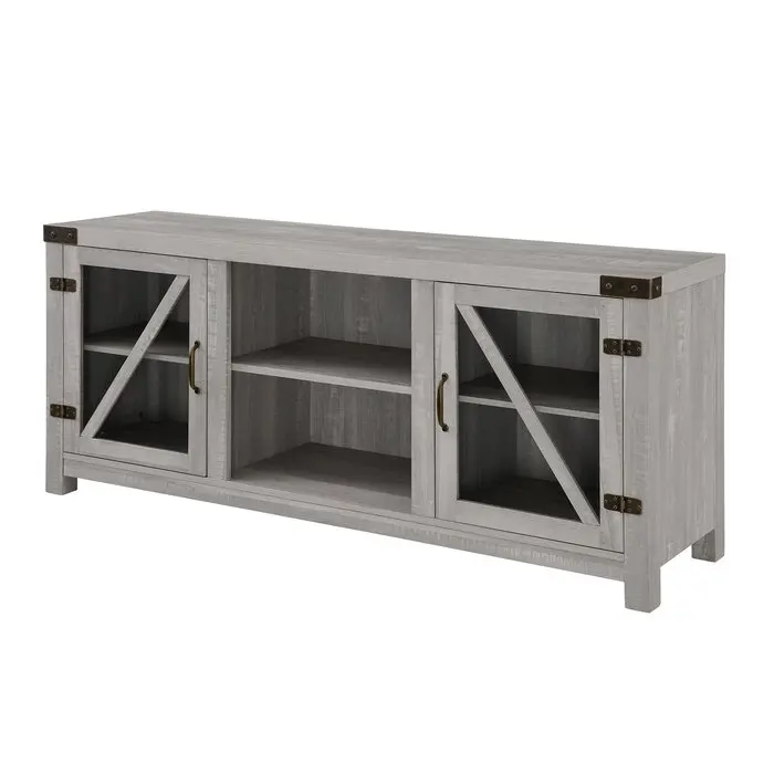 

New Model Old Country Style Living Room Mdf Board Entertainment Center Grey Panel Portable Morden Wood Tv Stand Cabinet