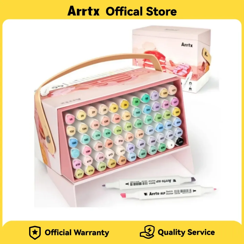 

Arrtx 66 colors Pastel Markers ALP/OROS Dual Tip Sketch Art Markers for Artist Adult Alcohol Markers for Sketching Coloring