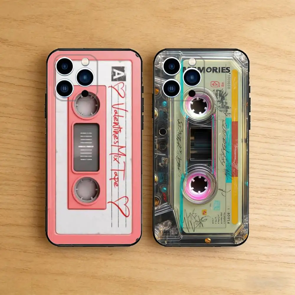 

Cassette Tape Case For iPhone 17 16 15 14 13 12 11 Pro Max Air 8 7 Plus X XR XS Max X TPU Bumper