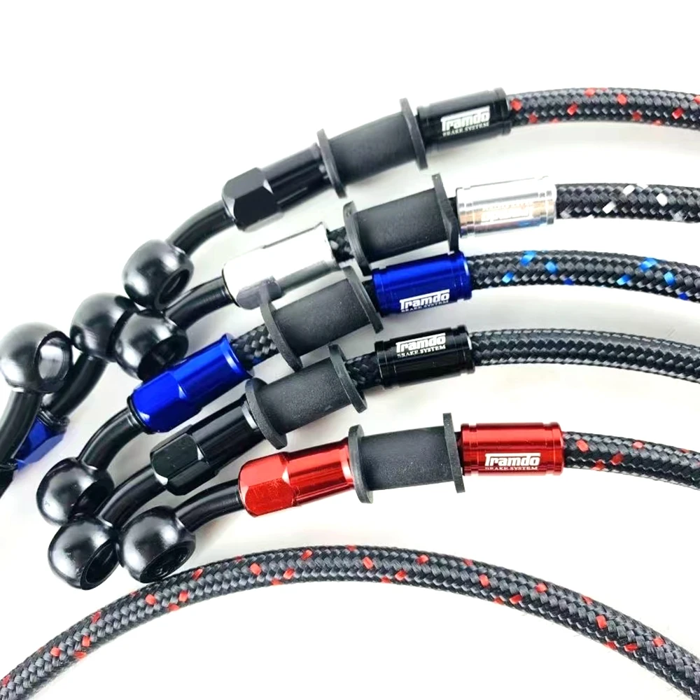 95cm/110cm/220cm Brake Hose Line Banjo Motorcycle Scooter Dirt Bike ATV Hydraulic Oil Clutch Cable Pipe Braided Stainless Steel