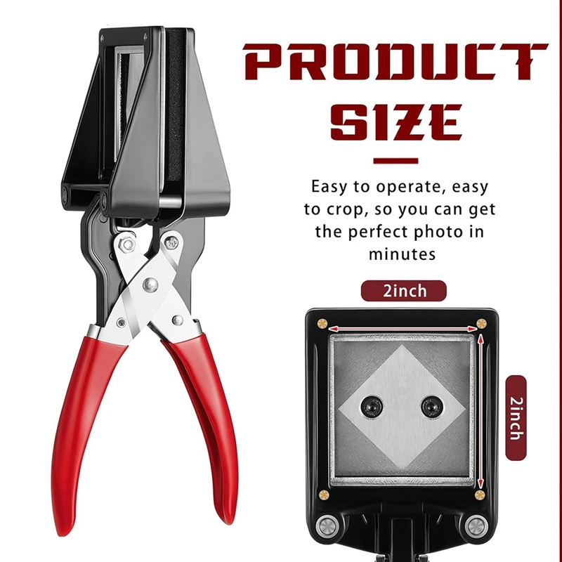 ที่ตัดรูปพาสปอร์ตมือถือ1ชิ้น, ที่ตัดรูปโลหะสีดำสำหรับครอบครัวสำนักงาน