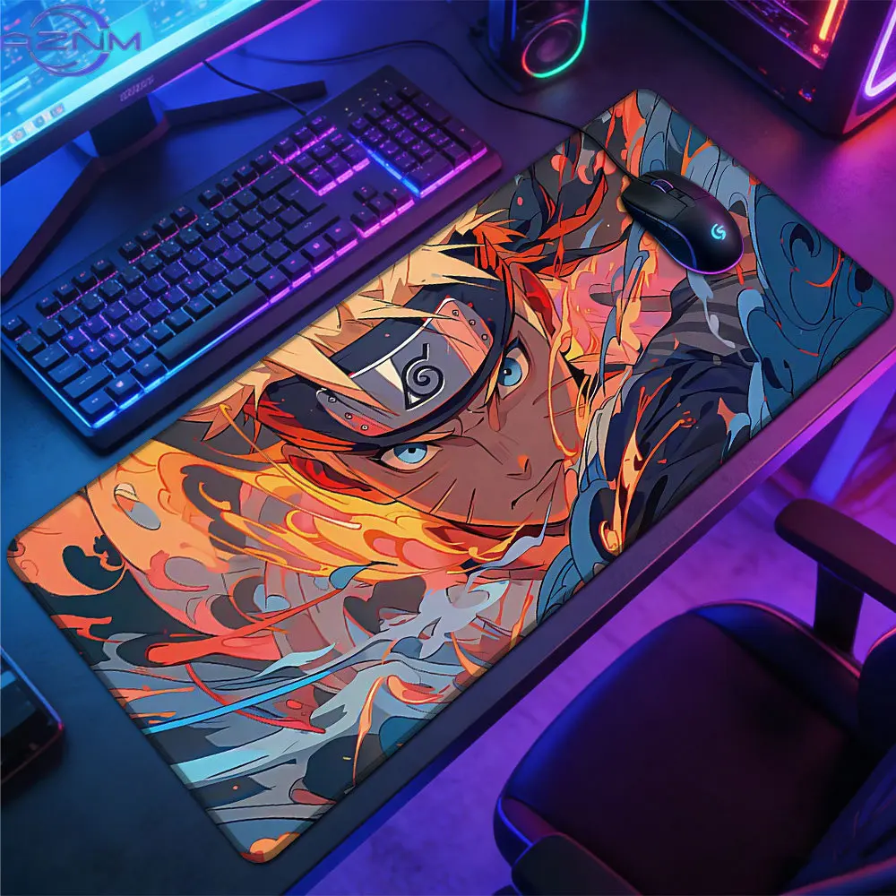 Fire Water Naruto Anime Gaming Mousepad Deskmat