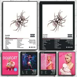 2023 Music Album Doja Cat Scarlet Poster Aesthetic Pop Hip Hop Rapper Single Ep Cover Demons Canvas Print Wall Art Room Decor