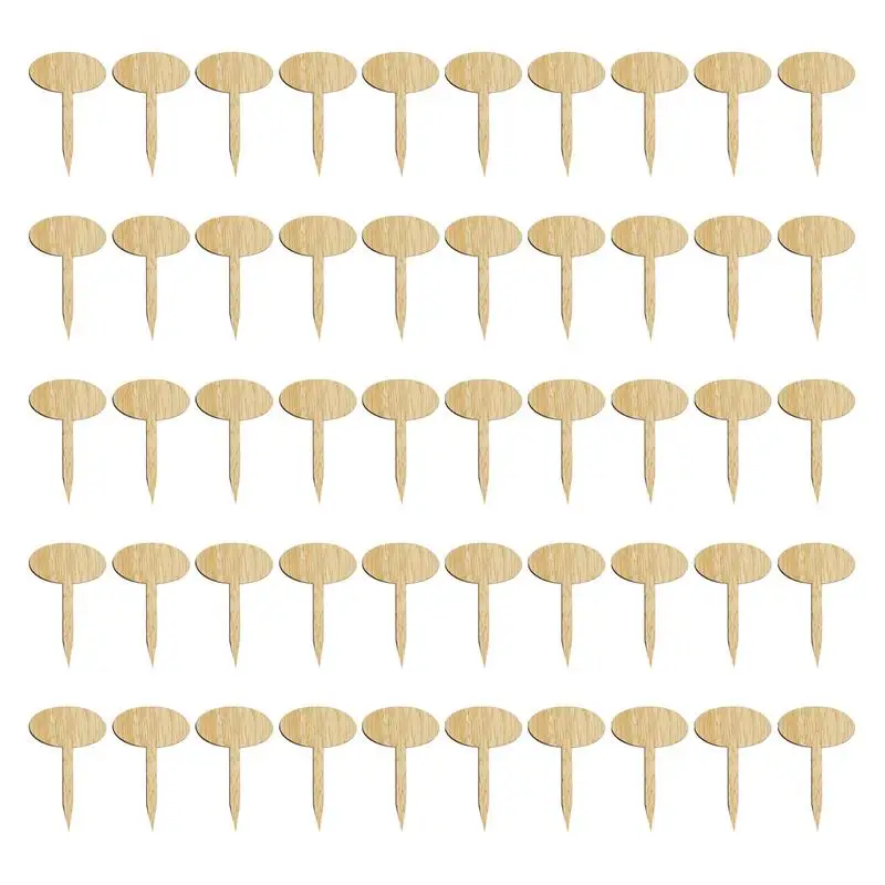 

50pcs Plant Labels Wooden Crafts Flower Insert Sign Plant Tag Nursery Garden Tags For Seed Potted Herbs Flowers Vegetables