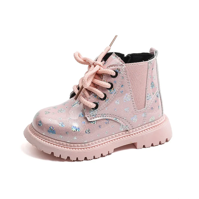 Autumn Winter Children Boots 2024 Boys Fashion Baby Leather Boots Girls Flat Sneakers Kids Soft Single Boots Size 21-30 J330