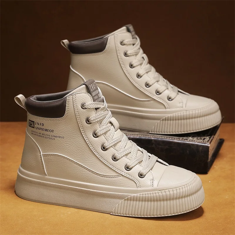 الرجال الأحذية 2025 منصة جديدة الأحذية في الهواء الطلق مقاوم للماء أحذية رياضية كاجوال العمل الرجال حذاء من الجلد المشي أحذية أمان رجالي رياضي #3