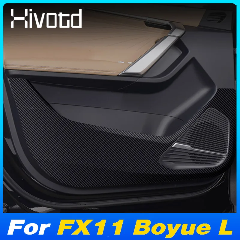 Car Door Anti Kick Pad Leather PU Glove Box Protector Covers Interior Accessories For Geely New Atlas FX11 Boyue L Starray 2024