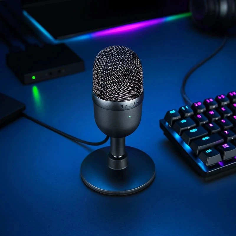 Razer-SEIREN 미니 마이크 USB 유선 컴퓨터 게임 녹음 스트리밍 팟 캐스팅 라이브 카디오이드 포인팅 커패시터