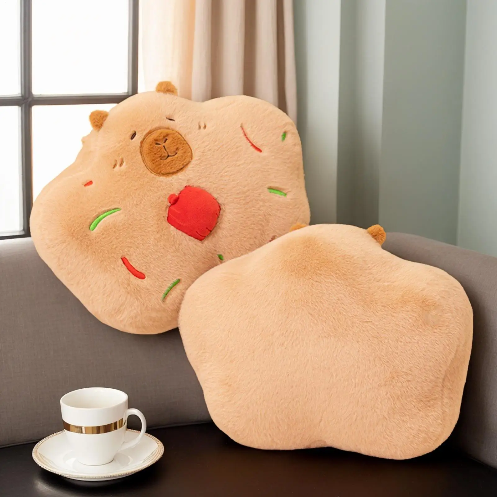 Capibara de peluche de juguete, galleta navideña, pan de jengibre, capibara, juguete de peluche de 13,8 pulgadas, figura suave, muñeca para coche, adultos, niñas, niños