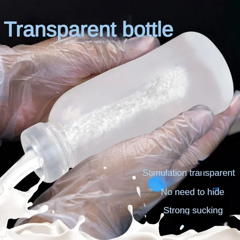 Mini taza masturbadora de 3 tamaños, masaje de pene vaginal transparente suave, ejercicio de resistencia masculino, Juguetes sexuales orales portátiles para hombre